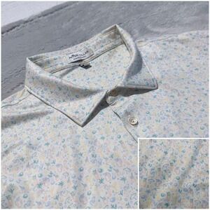 Peter Millar Summer Comfort Golf Polo Shirt XL  Drink Print Blue Bird Golf
